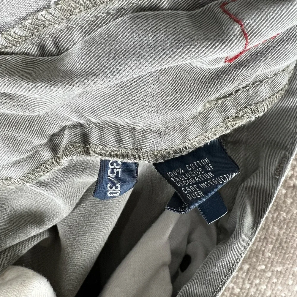 Polo Ralph‎ Lauren 650 Pants Men 35X30 Army Green Straight Chino VTG 100% Cotton